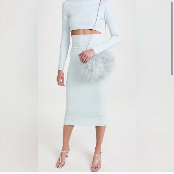 LOEFFLER RANDALL zahara feather clutch shoulder bag - lt. blue - Picture 3 of 6